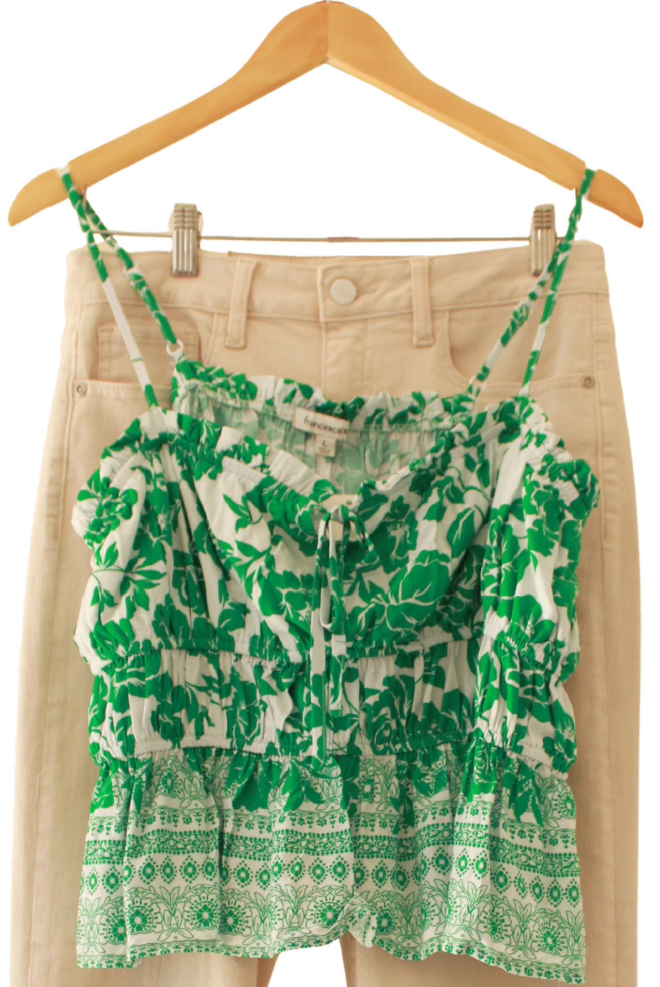 Blusa Tirantes Verde Floral