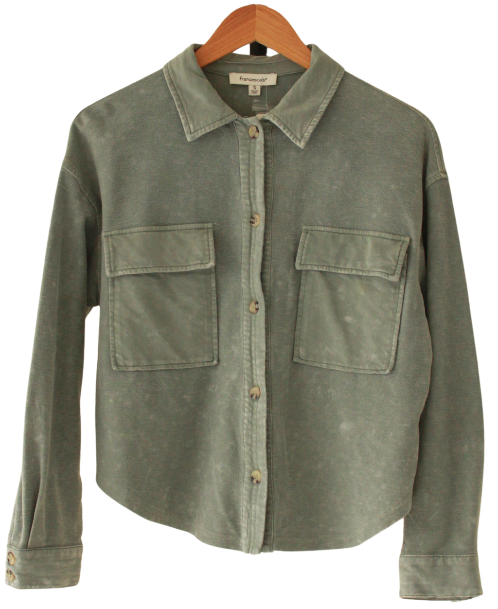 Blusa Manga Larga Verde Wash