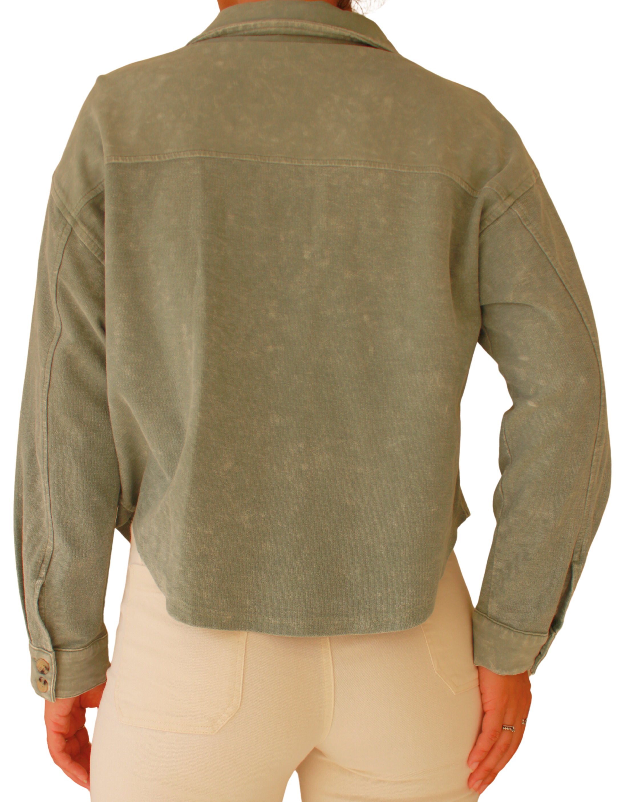 Blusa Manga Larga Verde Wash