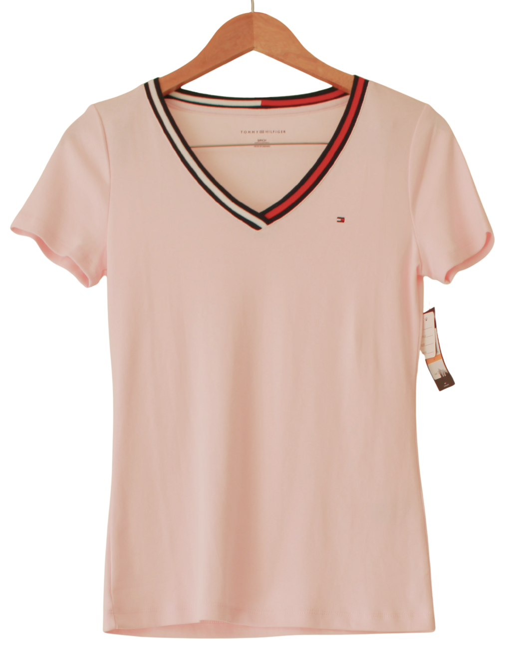 Camiseta Tommy Rosada con cuello en V
