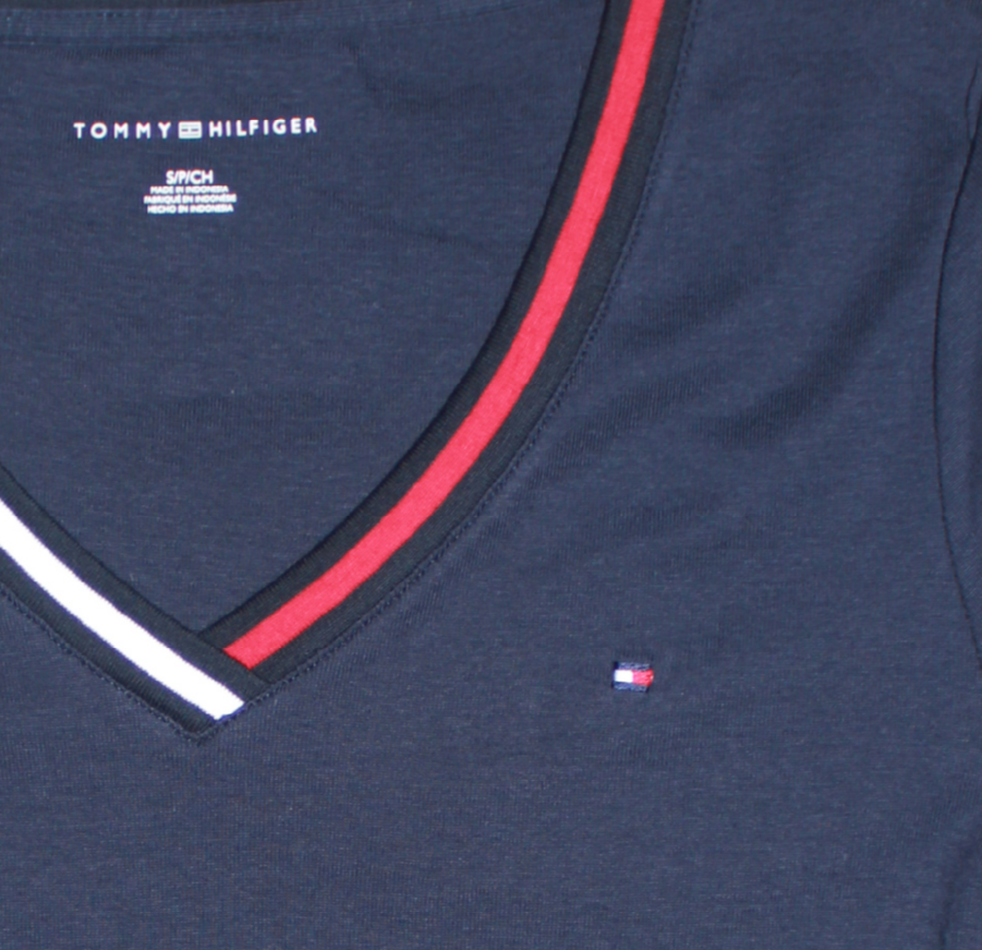 Camiseta Tommy Azul con cuello en V